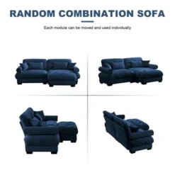 Christopher Knight Home Alger 93.7" Oversized Velvet L-Sectional Sofa With Ottoman -Christopher Knight Home GUEST c5836faa a301 49b3 940b 4f39aafb6be5