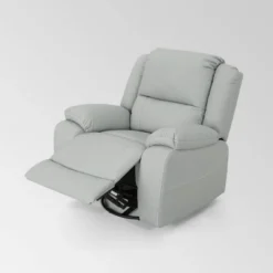 Malic Classic Leather Swivel Recliner Light Gray - Christopher Knight Home -Christopher Knight Home GUEST c5c7c5b4 a27c 40d1 bc6f 5a7f8bb96c12