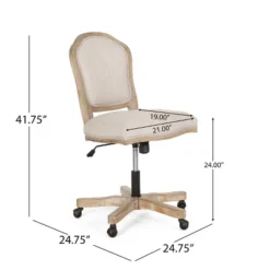 Scilley French Country Upholstered Swivel Office Chair - Christopher Knight Home -Christopher Knight Home GUEST c70c08a2 a9cc 43c2 972a 538413ee43d7