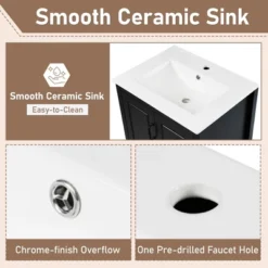 Christopher Knight Home Feldspar Vintage 24" Freestanding Bathroom Vanity With Ceramic Sink -Christopher Knight Home GUEST c716e828 fc93 4c59 9369 38c09a5b8027