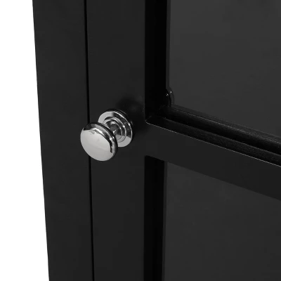 Maynard Contemporary Glass Paneled Kitchen Cart Natural/Black - Christopher Knight Home 13 Maynard Contemporary Glass Paneled Kitchen Cart Natural/Black - Christopher Knight Home - Image 11