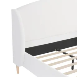 Christopher Knight Home Nicky Boucle Upholstered Platform Bed With Wingback Headboard, White -Christopher Knight Home GUEST c8491667 8f0f 428c 9d55 149851e79707