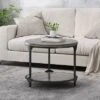 Cedarhurst Modern Industrial Round Coffee Table Gray/Black - Christopher Knight Home: Sturdy Iron Frame, Open Shelf -Christopher Knight Home GUEST c856da87 fee8 4dc6 9a97 15959e62ce70