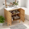 Christopher Knight Home Ramona 30" Mid-Century Modern Bathroom Vanity With Ceramic Sink, Antique Natural -Christopher Knight Home GUEST c8931ed7 50c5 4782 a8a0 76adde8dfe55