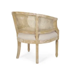 Steinaker French Country Wood And Cane Accent Chair - Christopher Knight Home