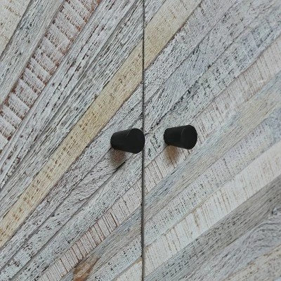 Conley Handcrafted Modern Industrial 2 Door Cabinet Gray/Black - Christopher Knight Home 11 Conley Handcrafted Modern Industrial 2 Door Cabinet Gray/Black - Christopher Knight Home - Image 9