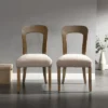 Set Of 2 Elegant Wooden Dining Chairs With Chenille Upholstered Seat, Solid Rubberwood Frame - Christopher Knight Home 1 Set Of 2 Elegant Wooden Dining Chairs With Chenille Upholstered Seat, Solid Rubberwood Frame - Christopher Knight Home -Christopher Knight Home GUEST c9e49c73 3a54 475e 8b24 f6f1105a6f41