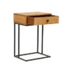 Gaudet Modern Industrial Handmade Mango Wood C Shaped Side Table With Drawer Natural/Black - Christopher Knight Home -Christopher Knight Home GUEST cae6ca72 2142 4331 9520 56b534b959c3