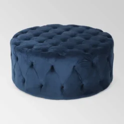 Orla Modern Glam Round Ottoman - Christopher Knight Home -Christopher Knight Home GUEST cb864b44 318f 4ce2 ae8e 1c0e31db6e2e