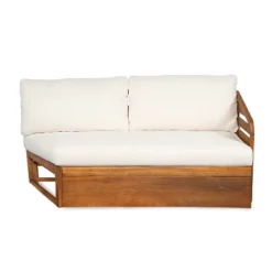 Christopher Knight Home Rugar 4-Seater Patio Mid-Century Modern Acacia Wood V-Shaped Sectional Sofa With Thick Cushions, Teak/Beige -Christopher Knight Home GUEST cc2baa9c 112f 47f6 95a4 09793a36c0fe