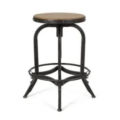 2pc Farmdale Industrial Firwood Adjustable Height Swivel Counter Height Barstools Antique Natural/Pewter - Christopher Knight Home -Christopher Knight Home GUEST cc6898ca 0bf1 498a 9b18 74f4d0ebc51f