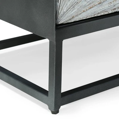 Conley Handcrafted Modern Industrial 2 Door Cabinet Gray/Black - Christopher Knight Home 10 Conley Handcrafted Modern Industrial 2 Door Cabinet Gray/Black - Christopher Knight Home - Image 8