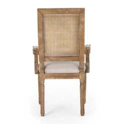 7pc Chatau Farmhouse Fabric Upholstered Wood And Cane Dining Set - Christopher Knight Home -Christopher Knight Home GUEST cda7ee05 fc55 4495 a4e6 453ef6a98847