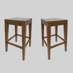 Set Of 2 Maybelle Farmhouse Wooden Counter Height Barstools - Christopher Knight Home -Christopher Knight Home GUEST cdcc384e d9c6 4298 a8b6 a1226e780f24