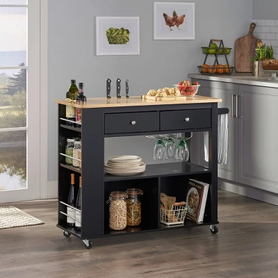 Cato Kitchen Cart Black - Christopher Knight Home 3 Cato Kitchen Cart Black - Christopher Knight Home