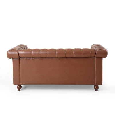 Brinkhaven Contemporary Button Tufted Loveseat With Nailhead Trim - Christopher Knight Home 5 Brinkhaven Contemporary Button Tufted Loveseat With Nailhead Trim - Christopher Knight Home - Image 3