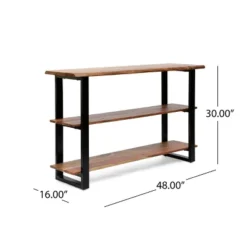 Rooker Handcrafted Modern Industrial Acacia Wood Media Console Table Natural/Black - Christopher Knight Home -Christopher Knight Home GUEST ced2186f 0b19 4dcf 96f4 1b8ee6c8b345
