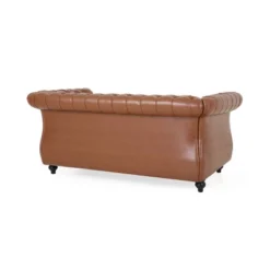 Silverdale Traditional Chesterfield Loveseat Cognac Brown/Dark Brown - Christopher Knight Home -Christopher Knight Home GUEST cedc8e00 04b1 4570 ad50 6862f77653c1