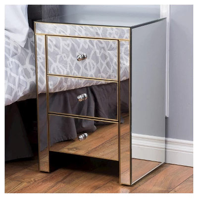 Lenorr Mirrored End Table - Gold - Christopher Knight Home 4 Lenorr Mirrored End Table - Gold - Christopher Knight Home - Image 2