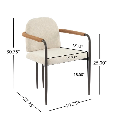 Christopher Knight Home Ihab Modern Upholstered Dining Chair With Iron Frame (Set Of 2) 4 Christopher Knight Home Ihab Modern Upholstered Dining Chair With Iron Frame (Set Of 2) - Image 2