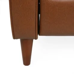 Christopher Knight Home Denison Faux Leather Tufted Loveseat Pushback Recliner Cognac Brown/Dark Espresso -Christopher Knight Home GUEST d02e9763 6301 40c1 a8fe a808521cc2dd