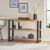 Rooker Handcrafted Modern Industrial Acacia Wood Media Console Table Natural/Black - Christopher Knight Home