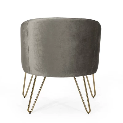 Grelton Modern Glam Velvet Club Chair With Hairpin Legs - Christopher Knight Home 7 Grelton Modern Glam Velvet Club Chair With Hairpin Legs - Christopher Knight Home - Image 5