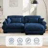 Christopher Knight Home Alger 93.7" Oversized Velvet L-Sectional Sofa With Ottoman