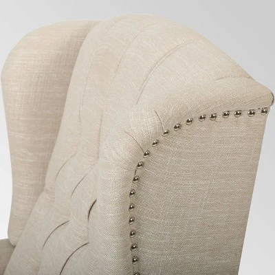 Set Of 2 Walter Contemporary Tufted Fabric Press-Back Recliners Beige - Christopher Knight Home 5 Set Of 2 Walter Contemporary Tufted Fabric Press-Back Recliners Beige - Christopher Knight Home - Image 3