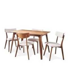 5pc Megann Mid Century Wood Dining Set - Christopher Knight Home -Christopher Knight Home GUEST d3a8044d a2a7 43ce b9e0 4c49b9fab4d2