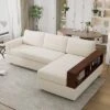 87.4"W Sectional Sofa Couch Set, Upholstered Sofa Chair With Reversible Armrests For Living Room -Christopher Knight Home -Christopher Knight Home GUEST d40565d1 64f0 49c7 a467 73e774857f41