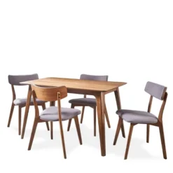 5pc Megann Mid Century Wood Dining Set - Christopher Knight Home -Christopher Knight Home GUEST d491b4bd e63b 4918 befb 2725ccec016d