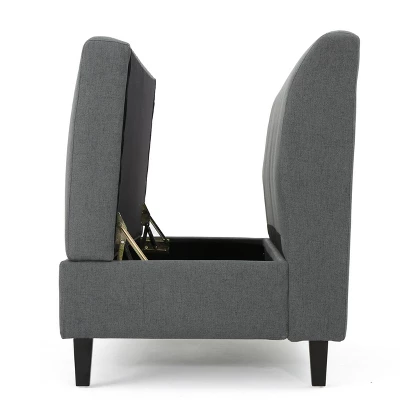 Tovah Storage Loveseat Charcoal - Christopher Knight Home 4 Tovah Storage Loveseat Charcoal - Christopher Knight Home - Image 2