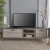 Isadora 71" Mid Century TV Stand For TVs Up To 74" Sonoma Gray/Black - Christopher Knight Home -Christopher Knight Home GUEST d71991a3 a2d3 4f88 8868 b698d3e054b5
