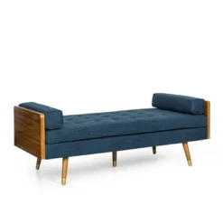 Keairns Mid Century Modern Tufted Double End Chaise Lounge With Bolster Pillows - Christopher Knight Home -Christopher Knight Home GUEST d7bd0299 a46c 4d34 ae48 1f5acad42f65