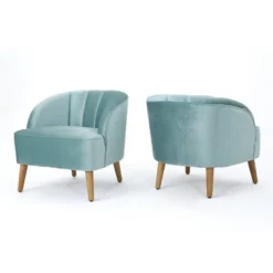 Set Of 2 Amaia Modern New Velvet Club Chair - Christopher Knight Home -Christopher Knight Home GUEST d8854710 92ff 481e b613 01a56305e32b