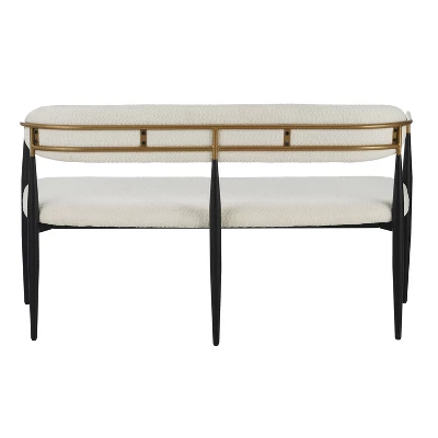 Christopher Knight Home Ingrid Modern Iron Frame Upholstered 55" Loveseat With Open Curved Back 6 Christopher Knight Home Ingrid Modern Iron Frame Upholstered 55" Loveseat With Open Curved Back - Image 4