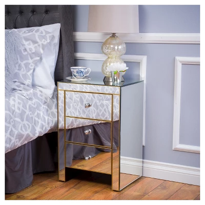 Lenorr Mirrored End Table - Gold - Christopher Knight Home 3 Lenorr Mirrored End Table - Gold - Christopher Knight Home