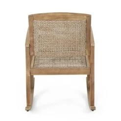 Welby Outdoor Acacia Wood/Wicker Rocking Chair Light Brown - Christopher Knight Home -Christopher Knight Home GUEST dadd4ca1 654b 4b89 8492 b95276057bab