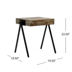 Gurley Handcrafted Modern Industrial Mango Wood Side Table Gray/Black - Christopher Knight Home -Christopher Knight Home GUEST dba12ac6 983f 4c4c b8f4 240cbf9671b6
