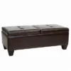 Merrill Double Opening Leather Storage Ottoman - Chocolate Brown - Christopher Knight Home -Christopher Knight Home GUEST dbad3213 23e0 476e 8c1b 51711ff6dc23