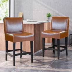 Set Of 2 25.5" Lopez Leather Counter Height Barstools - Christopher Knight Home 15 Set Of 2 25.5" Lopez Leather Counter Height Barstools - Christopher Knight Home -Christopher Knight Home GUEST dbf5b48c 37b9 4709 8095 2ad5472915b3