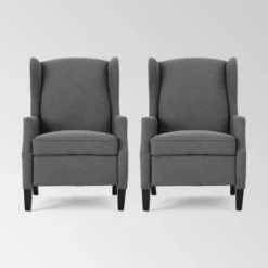 Set Of 2 Wescott Contemporary Fabric Recliners - Christopher Knight Home -Christopher Knight Home GUEST dc4a4761 b74c 4967 9aaa 852a70d7ae21