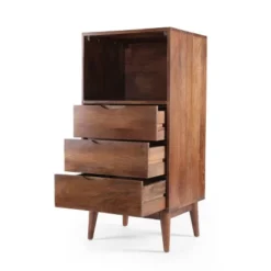 Rabun Handcrafted Mid-Century Modern Mango Wood 3 Drawer Chest Light Oak - Christopher Knight Home -Christopher Knight Home GUEST dc59edd3 be23 4875 a2f3 7c638166947b