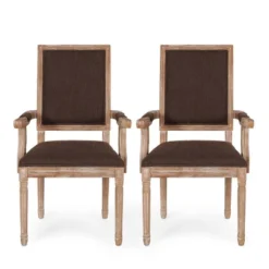 Set Of 2 Maria French Country Wood Upholstered Dining Chairs - Christopher Knight Home -Christopher Knight Home GUEST dd00e705 8ca6 4817 8f32 1d76e8f250d3