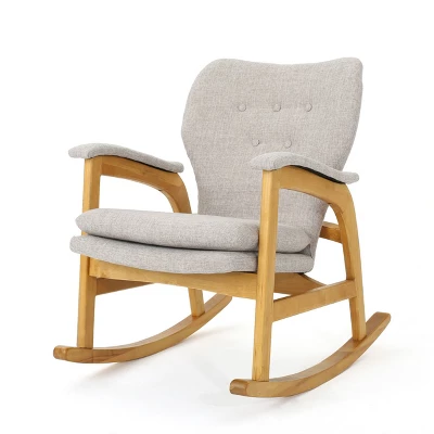 Braant Mid-Century Fabric Rocker - Christopher Knight Home 10 Braant Mid-Century Fabric Rocker - Christopher Knight Home - Image 8