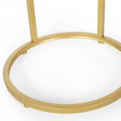 Ingersol Modern Glam C Shaped End Table White/Gold - Christopher Knight Home -Christopher Knight Home GUEST de2cb173 5f81 4ca9 a55b c0c417f04d87