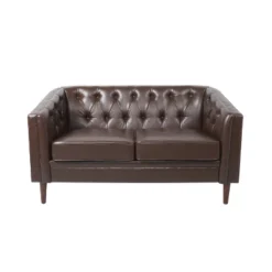 Christopher Knight Home Cantrell Faux Leather Tufted Loveseat -Christopher Knight Home GUEST df0d95c3 1ad7 4ce7 a136 d6858435e71a