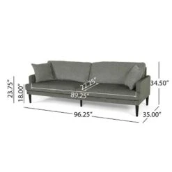 Malverne Contemporary 3 Seater Fabric Sofa With Accent Pillows Gray/Dark Brown - Christopher Knight Home 19 Malverne Contemporary 3 Seater Fabric Sofa With Accent Pillows Gray/Dark Brown - Christopher Knight Home -Christopher Knight Home GUEST e0209814 0d1f 4b40 a907 d6638cfac79e