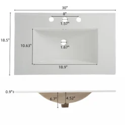 Christopher Knight Home Griffin Contemporary 30" Bathroom Vanity With Ceramic Sink And Full-Extension Drawers -Christopher Knight Home GUEST e1088791 5562 4987 8e77 0a84d4dff465
